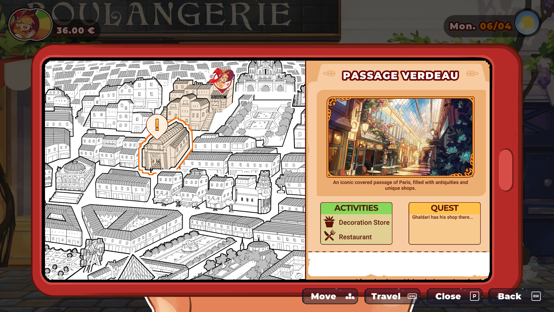 Paris map shown in The Witch's Bakery